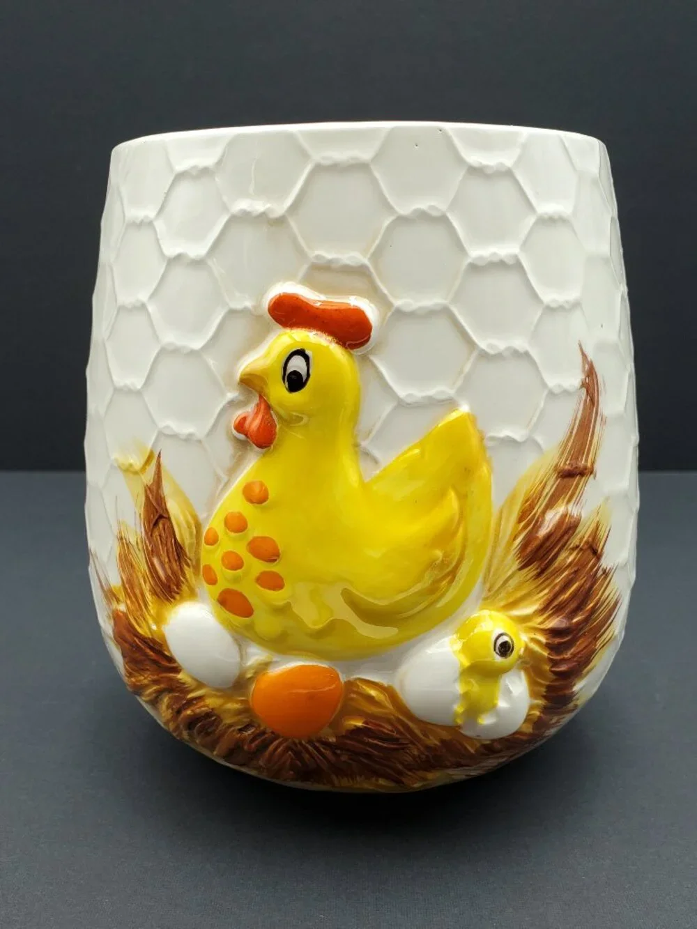 Sears Chicken Little Canister Hen on Nest Chicks Hatching Storage Jar